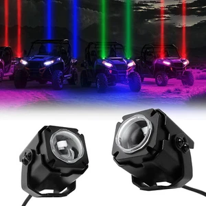 Pair Laser RGB LED Whip Lights Antenna Remote for Polaris RZR Pro XP 4 XP 1000 - Picture 1 of 13