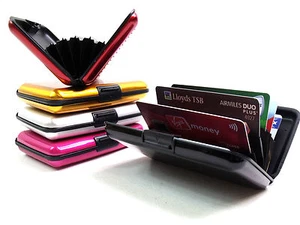 METAL ALUMINIUM CREDIT CARD WALLET HOLDER BUSINESS ID RFID BLOCKING POUCH PURSE - Picture 1 of 95