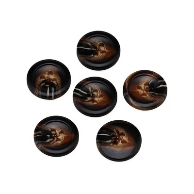 20Pcs Brown Striped Resin Button, 4-Hole, Marble Pattern, for Sewing DIY 15-25mm - Image 1 of 4