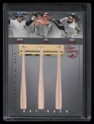 Fleer Classic Clipings 2004 #BR-G/T/H Giambi/Thome/Helton Bat Rack rojo/50 Foto 1 de 2