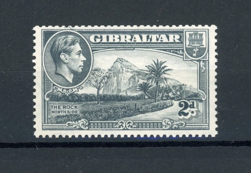 Gibraltar 1938-51 2d perf 131/2 wmk laterales. SG 124ab MLH muy fino Foto 1 de 1