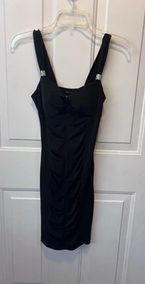 Vestido de señora talla 3 negro Love Tease fruncido delantero + trasero bodycon forrado con sujetador 3 Foto 1 de 4