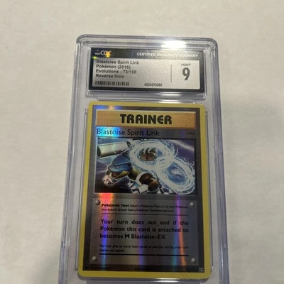 2016 Pokemon Blastoise Spirit Link 73/108 Evolutions Reverse Holo CGC 9 MINT - Image 1 of 4