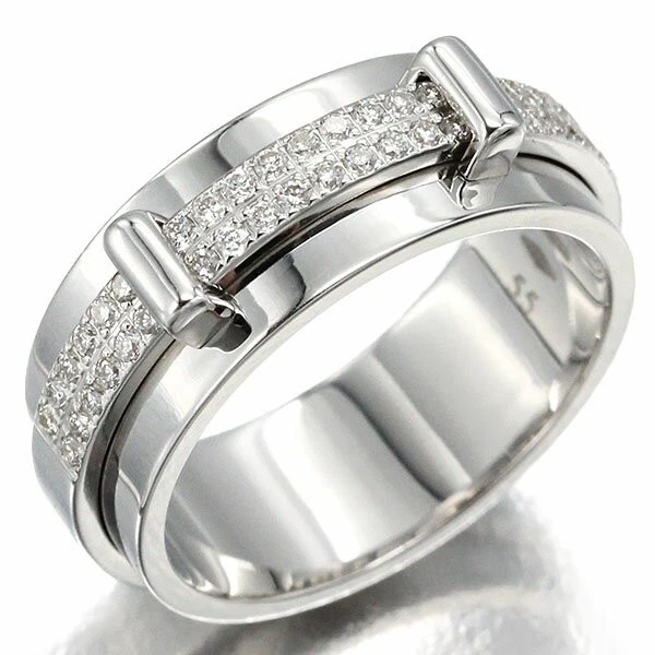 Anillo giratorio Asprey Keria anillo de oro blanco de diamantes de 18 quilates en peso blanco #55 talla 8 de EE. UU. Foto 1 de 4