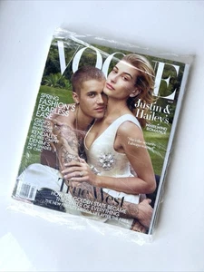 Vogue Magazine Justin Bieber Hailey Baldwin Bieber Cover March 2019 NEW Sealed! - Picture 1 of 4