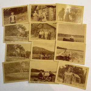 Lot Of 12 Pictures 1950s Fishing Family Bass Lake Kodacolor Prints Photographs - Picture 1 of 15