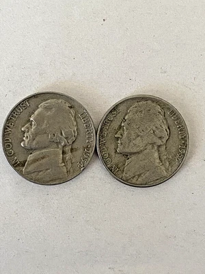 1955 & 1956 US Nickel – 1956 Clear Strike Error – Uncertified Lot, Collectable. - Image 1 of 4