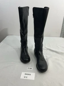 Womans WC AZ Cuala Knee High Riding Boots 8 M Black Full Zip Buckle Accent NWOT  - Picture 1 of 9