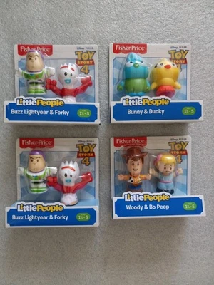 Lot Of 4 Fisher Price Toy Story 4 Little People Mix, New/Open "Pls See Details"  - Image 1 of 4