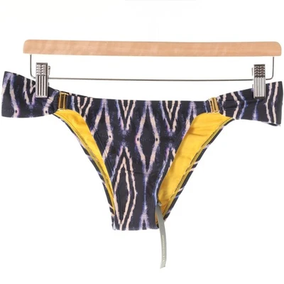 NWT VIX Swimwear Paula Herman Blue White Mid-Rise Full Bikini Bottom L Brazil - Image 1 of 4