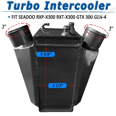 INTERCOOLER DE ALUMINIO APTO PARA SEADOO RXP-X300 RXT-X300 GTX 300 GEN-4 2016-2023 NEGRO Foto 1 de 4