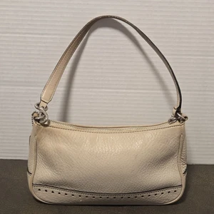 De Colección COACH Hueso Guijarro Cuero Y2K Demi Mini Convertible Muñequera Bolso de Hombro - Imagen 1 de 16