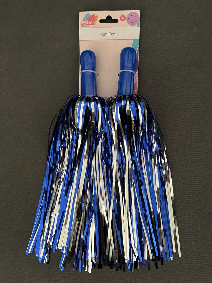 Just Pretend Cheerleader Pom-Poms Pair Costume Accessory Girls Dress Up Play Toy - Image 1 of 4