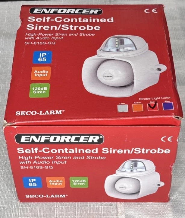 Seco-Larm SH-816S-SQ/R Enforcer Siren/Strobe with Audio Input Red - Image 1 of 2