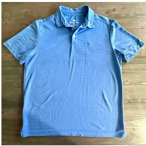 Tommy Bahama Herren Poloshirt Blau Gestreift Kurzarm Tencel Modal Mischung Größe L - Bild 1 von 6