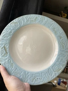 Fitz & Floyd Toulouse Aqua Blue Dinner Plate Hand Painted Stoneware 11” - Picture 1 of 6