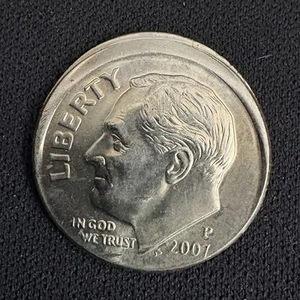 2007 P Roosevelt Dime Off-Center Error - Picture 1 of 2