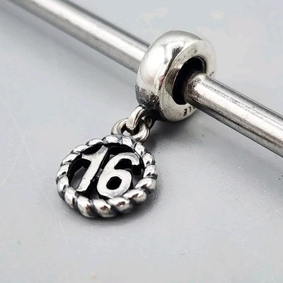 Pandora Authentic Sweet 16 Dangle Sterling Silver Charm 925 Ale 790494 - Image 1 of 3