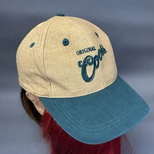 VTG COORS Original Banquet Beer Hat Snapback Cap Tan Green - Picture 1 of 10