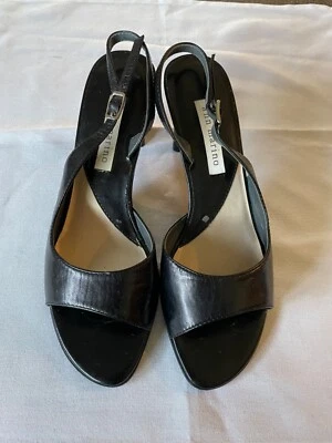 ЖЕНЩИН ЧЕРНЫЙ ANN MARINO СЛИНГА С РЕМЕШКАМИ САНДАЛИИ КАБЛУКИ ТУФЛИ РАЗМЕР 7 M  - Изображение 1 из 4