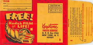 Sobre de desarrollo de película Keystone vintage Kodak Kodacolor película efímera - Imagen 1 de 2