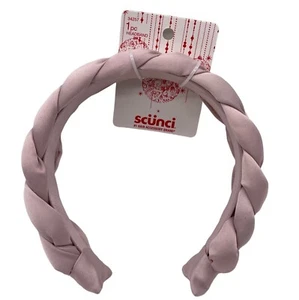 Scunci Braided Satin Feel Headband Dusty Pink Elegant Hair Accessory Stylish Des - Picture 1 of 5
