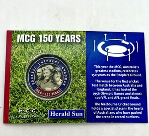 MCG 150 Years Celebrating Coin/Medal AFL etc Ron Barassi Cuthbert Bradman 2003 - Picture 1 of 3