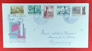 ZAYIX - 1955 Netherlands B276-80 / Mi 655-59 / NVPH E21 rare FDC - architecture - Picture 1 of 1