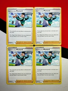 Rapid Strike Style Mustard Trainer 132/163 Battle Styles x4 Pokemon Playset 4x - Picture 1 of 1