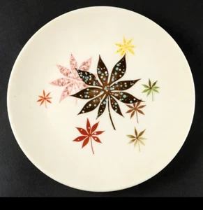 VTG Shenango Salad Plate MCM Calico Leaves by Peter Terris 1950s - Picture 1 of 3