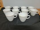 Vintage Lot Of 10 Corning Coffee Tea Cups Off White With Gold Pinstripe