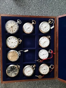 Sammlung diverser Taschenuhren, mit Kästchen, mehrere aus Silber - Bild 1 von 1