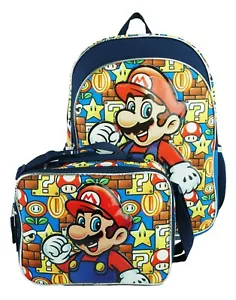 Lizenzierter Super Mario 16 Zoll großer Rucksack mit passender Lunch-Tasche Set - Bild 1 von 4