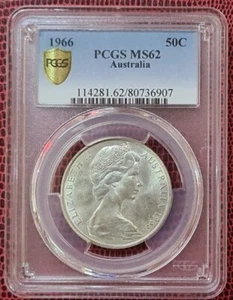 1966 AUSTRALIA Fifty Cents 50c PCGS MS62 UNC【KM#Pn29】 - Picture 1 of 6