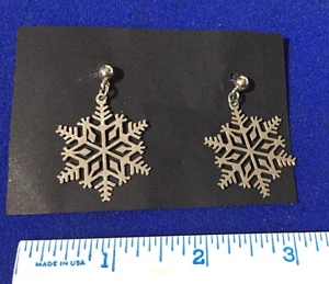 4 Paar Winter Schneeflocke Thema Weihnachten Urlaub Ohrringe-Rentier Mistelzweig - Bild 1 von 9