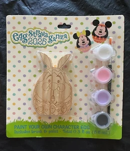 2025 DISNEY EGGSTRAVAGANZA WOODEN EGG PAINT KIT WHITE RABBIT EASTER DCA STICKERS - Picture 1 of 5