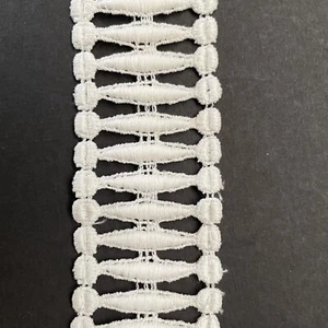 Vintage 2+yd White Cotton Embellishment Trim Sewing Upholstery Craft MCM - Picture 1 of 4