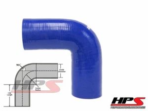 10" Leg, HPS 1" (25mm) 4-Ply Silicone 90 Degree Elbow Coupler Hose BLUE - Picture 1 of 1