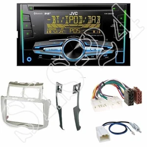 JVC KW-DB93BT Radio +Toyota Yaris(XP9) 2-DIN Blende silber/black + ISO-Adapter - Picture 1 of 3