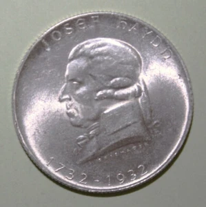 S12 - Austria 2 Schilling 1932 Brilliant Unc. Silver Coin - Joseph Haydn *** Key - Picture 1 of 2