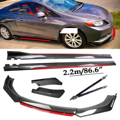 For Toyota Camry SE XSE Front Lip Chin Bumper splitter Carbon Fiber Side Skirt Foto 1 de 4