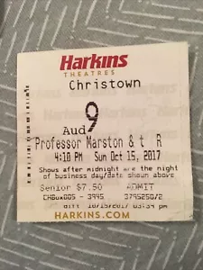  Professor Marston and The Wonder Women - Movie Theater Ticket Stub, Souvenir - Picture 1 of 4