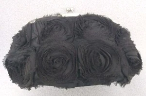 New Look Black Textured Floral Flowers Lined Purse Hand Bag Clutch Fashion - Picture 1 of 15