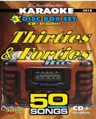 KARAOKE CD+G CHARTBUSTER 30's 40's VOL-5018 NEW IN CASE 3 CD SET w/ Song list - Image 1 of 2