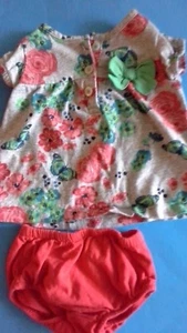 Carter's Just One You Baby Girl Size 3M Butterfly Floral 2 Piece Summer Outfit G - Picture 1 of 4