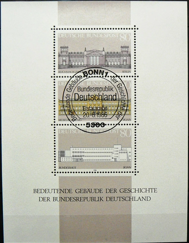 Germany Souvenir Sheet - Historic buildings_1986 - CTO.  - Image 1 of 1