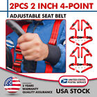 4-Point Racing Car Harness Universal Seat Belt For Polaris Can-Am Kawasaki Red