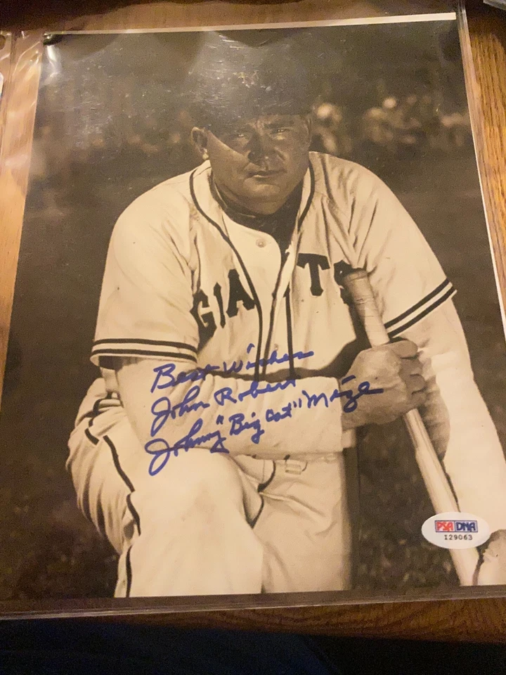 HOFer Johnny Mize Autographed New York Yankees 8x10 Photo mult. inscriptions PSA - Image 1 of 1