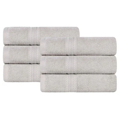 Juego de toallas de mano ligeras absorbentes de algodón hilado con anillo ecológico de 6 piezas Foto 1 de 2