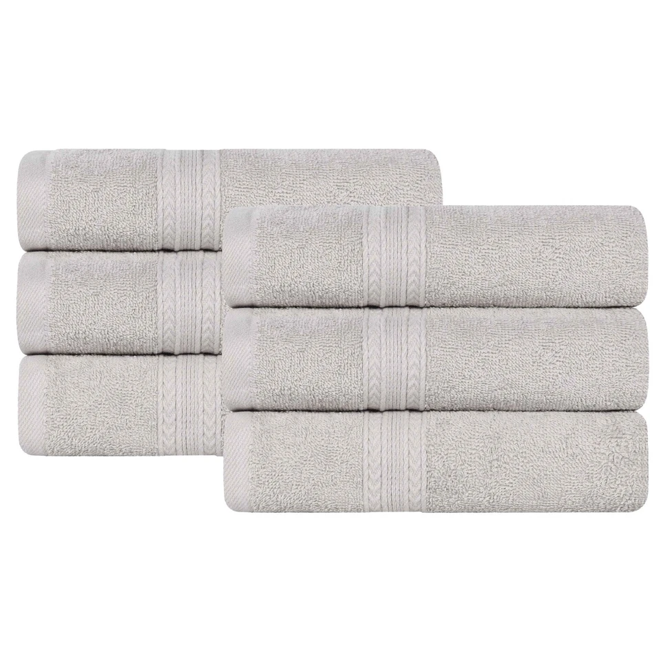 Conjunto de toalhas de mão ecológicas anel fiado algodão absorvente leve 6 peças - Imagem 1 de 2